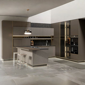 Fabrication sur mesure d'armoires de cuisine modernes de <span class=keywords><strong>haute</strong></span> qualité en MDF laqué UV, <span class=keywords><strong>table</strong></span> d'îlot de cuisine <span class=keywords><strong>avec</strong></span> rangement - Product Image 2