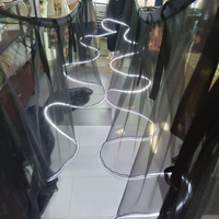 S Shape Net Cloth Lighting Drapes Luxury Led Ceiling Lights Curtain Fabric Strip Hanging Illumination for Wedding Decoration