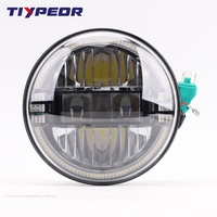 TIYPEOR E-Mark DOT Phare moteur 7 pouces pour lampe de moto Harley Projecteur haute Performance Phare rond pour Jeep JK