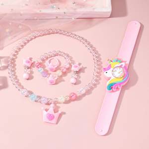 นาฬิกาข้อมือเด็ก ลายการ์ตูนยูนิคอร์น Papa Watch XSVO พร้อมชุดเครื่องประดับมงกุฎลูกปัดสีรุ้งน่ารัก หน้าปัด XSVO - Product Image 2