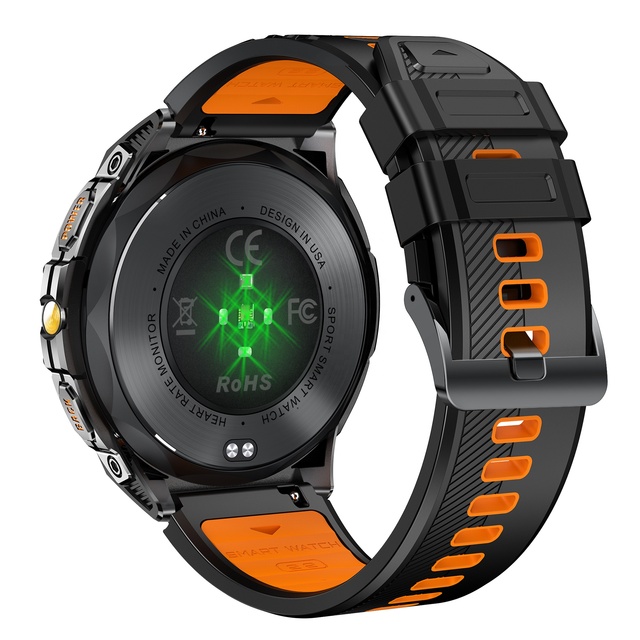 K71 Men's Smart Watch 1.6\" Large AMOLED Screen AI Voice Assistant Calendar 110+ Sports Modes Fitness Tracker Flashlight