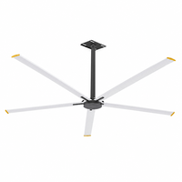 Ventilateur de plafond axial HVLS industriel GIMEFAN 0,9 kW à économie d'énergie, 5,5 m, 5 pales, double roulement à billes, 57 tr/min, blanc, 220 V, 380 V, 110 V, 2,9 A
