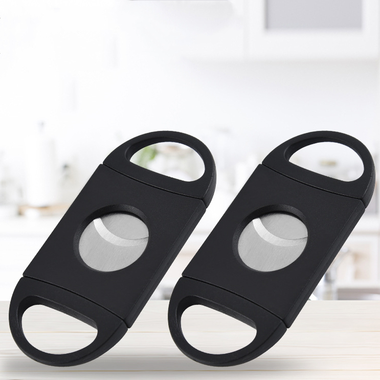 Резак для сигар из нержавеющей стали, резак для сигар под заказ, аксессуары с логотипом, резак для сигар с двойными лезвиями из нержавеющей стали