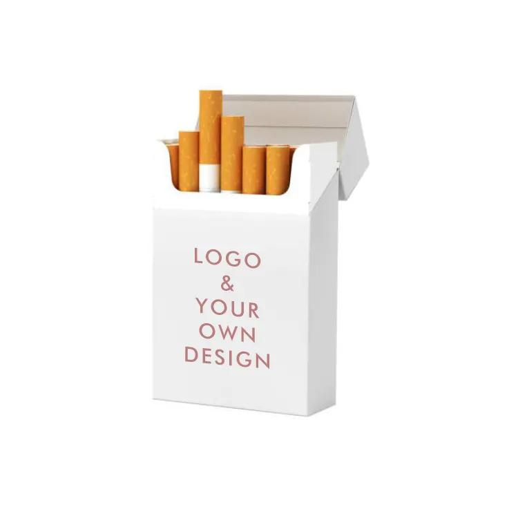 Popüler özel baskı kağit kutu ambalaj boş sigara paketleri boş karton ön rulo koni sigara kutusu