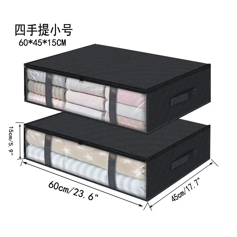 Kotak penyimpanan portabel grosir terbuat dari bahan kanvas Oxford, dapat dilipat di bawah kotak penyimpanan tempat tidur