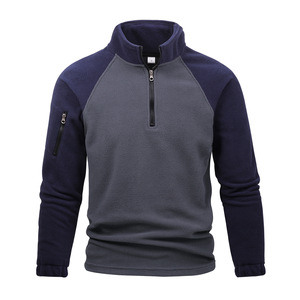 <span class=keywords><strong>Pull</strong></span> tactique transfrontalier en polaire polyester à col montant zippé pour homme, chaud, automne-hiver, coupe ample, color block - Product Image 3