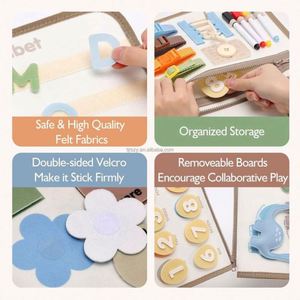 Libro de Actividades Montessori de Fieltro de 8 Páginas con Diseño de Dinosaurios, Juguete Educativo Preescolar, Regalo para Niños y Niñas - Product Image 3