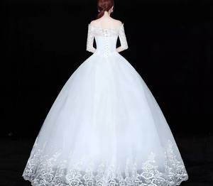 Vestido de Baile de Encaje Floral para Niña, Vestido de Novia de Media Manga para Fiesta de Graduación, Maxi Vestidos de Novia para Dama de Honor - Product Image 3