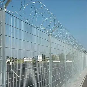 ISO 9001 Wire Mesh Fence Y Shaped Airport Security Fence With Barbed Wire Airport Security Fence