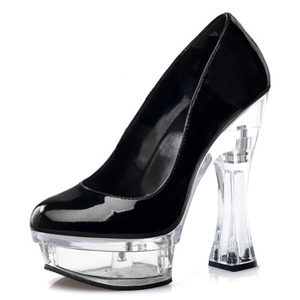 Nuevos Zapatos de Tacón Alto de Cristal para Bailarina Exótica, Plataforma con Punta Redonda, Vestido de Fiesta, 14 cm, Sexy, para Banquete, <span class=keywords><strong>Reina</strong></span>, Pole Dance, Gladiador - Product Image 4