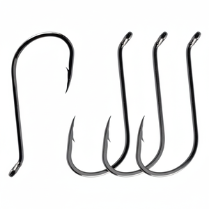 ตะขอตกปลาวงกลมสแตนเลสคาร์บอนสูงตะขอเบ็ดตกปลารูปปลาหมึกคมพร้อมนิกเกิลสีดำสำหรับการตกปลาน้ำเค็ม CE - Product Image 1