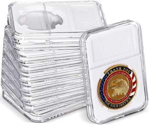 Porte-capsule en plastique de 24mm pour 25 <span class=keywords><strong>cents</strong></span> US Quarter 38mm NGC Morgan Peace IKE Silver Plastic Crafts - Product Image 3