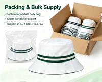 Chapeau de golf personnalisé OEM avec logo brodé, en sergé de coton, à large bord, protection UV, unisexe, pour golfeur et pêcheur, vente en gros