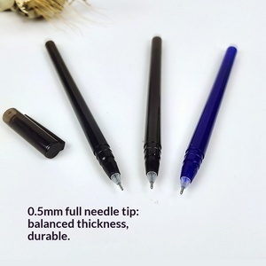 Silinebilir Kapaklı Jel Kalem 0.5mm İğne Uçlu Pürüzsüz Yazım Termosensitif Mürekkep Çevre Dostu Plastik Gövde Dahili Silgi - Product Image 3