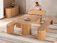 Ensemble de table à manger pour 14 personnes de 45 cm à 3 m avec chaises rembourrées en bois de chêne GRANDS PRIX DU DESIGN