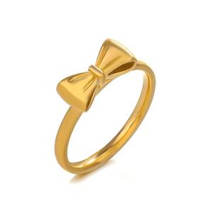 Bulk 18K Gold Plated Stainless Steel Open <strong>Rings</strong> Waterproof <strong>Bow</strong> Knot Shaped for Trendy Style for Party or Gift - Product Image 3