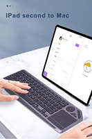 Keyboard Slim Multifungsi Teclado Tastatur Clavier Bluetooth Dual Mode 2.4G Nirkabel dengan Touchpad Presisi