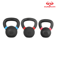 Kettlebells d'exercice en fonte avec poignée revêtue de poudre, vente en gros d'usine, avec cercle personnalisé en couleur