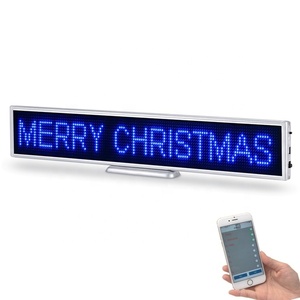 APP Control Blue 16X128pixe LED <strong>Message</strong> Sign Custom <strong>Text</strong> Animations LED Desk Board Programmable Scrolling LED Display - Product Image 1