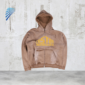 Sudadera con capucha y cremallera de Otoño de alta calidad para hombre, Sudadera con capucha holgada con estampado digital y bordado - Product Image 1