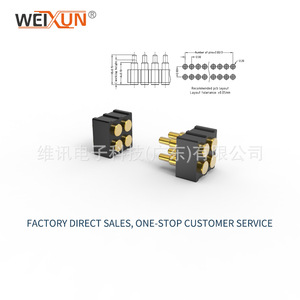 2.54mm Khoảng cách 3A hiện tại 4-32pin nam và nữ POGO pin kết nối tiêu chuẩn đôi hàng phẳng dưới cùng kết nối phụ kiện - Product Image 3