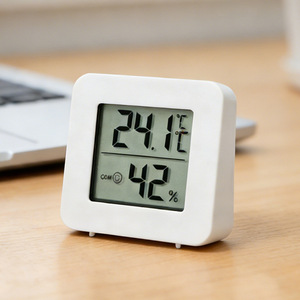 Digital Thermometer Hygrometer White Plastic Indoor Temperature Humidity Monitor For Baby Room Home Use - Product Image 3
