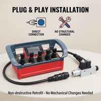 Control Remoto Inalámbrico Premium BODI NM-032 de Metal y Plástico, AC/DC 12-24V, 5 Botones, Una Velocidad, Impermeable, con Pantalla LED Digital, 500m