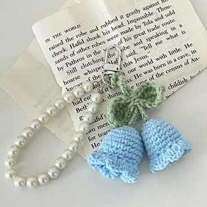 Handmade Knitted De Tulipanes Wool Crochet Woven Flower Key Chains Women Flower String Keychain Bag Charms Decor - Product Image 3