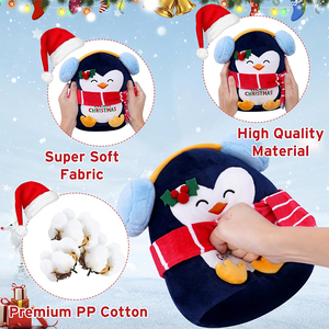 V161 Tùy Chỉnh Giáng Sinh Đáng Yêu Mùa Đông Chim Cánh Cụt Nhồi Bông Đồ Chơi Sang Trọng Giáng Sinh Chim Cánh Cụt Với Khăn Quà Tặng Cho Đảng Trang Trí - Product Image 2