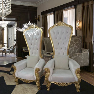 Braut und Bräutigam Einzigen Stuhl Sofa Goldenen Rahmen Weiß PU mit Diamant - Product Image 6