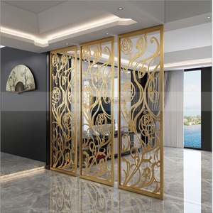 EX287 Stainless Steel Gold Room Divider for Home <b>Wall</b> Art Decorative <b>Screen</b> Metal <b>Screen</b> Dividers Partitions Room Divider - Product Image 3