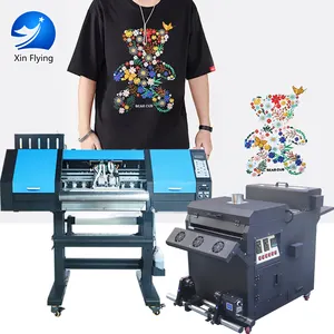 Sold To Over 120 Countries Printer 60cm Width 2 Pcs Heads Digital Printer For T-shirt Customized DTF Printer With Powder Shaker