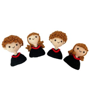 Poupées sorciers miniatures tricotées à la main, ensemble de couple amigurumi au crochet pour la décoration de sac à dos - Product Image 3