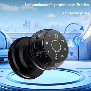 Cerradura Esférica Inteligente para Puerta de Madera Sólida con Huella Dactilar y Teclado, Compatible con App Tuya/Wi-Fi, Universal para Interiores y Dormitorios - Product Image 1