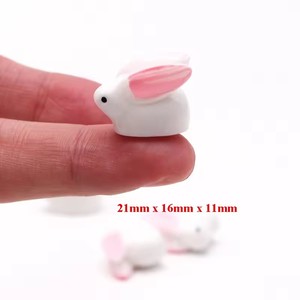 Belle 3D Miniature <span class=keywords><strong>Lapin</strong></span> Résine Cabochons Artisanat <span class=keywords><strong>Accessoire</strong></span> pour Jardin Animal DIY Souvenir Artificiel Style Modèle - Product Image 3