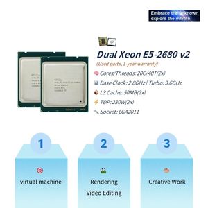 New X79 ổ cắm kép máy chủ Bo mạch chủ Kit với 2xintel Xeon E5 2680v2 CPUs ECC Ram Dual CPU X79 Bo mạch chủ - Product Image 2