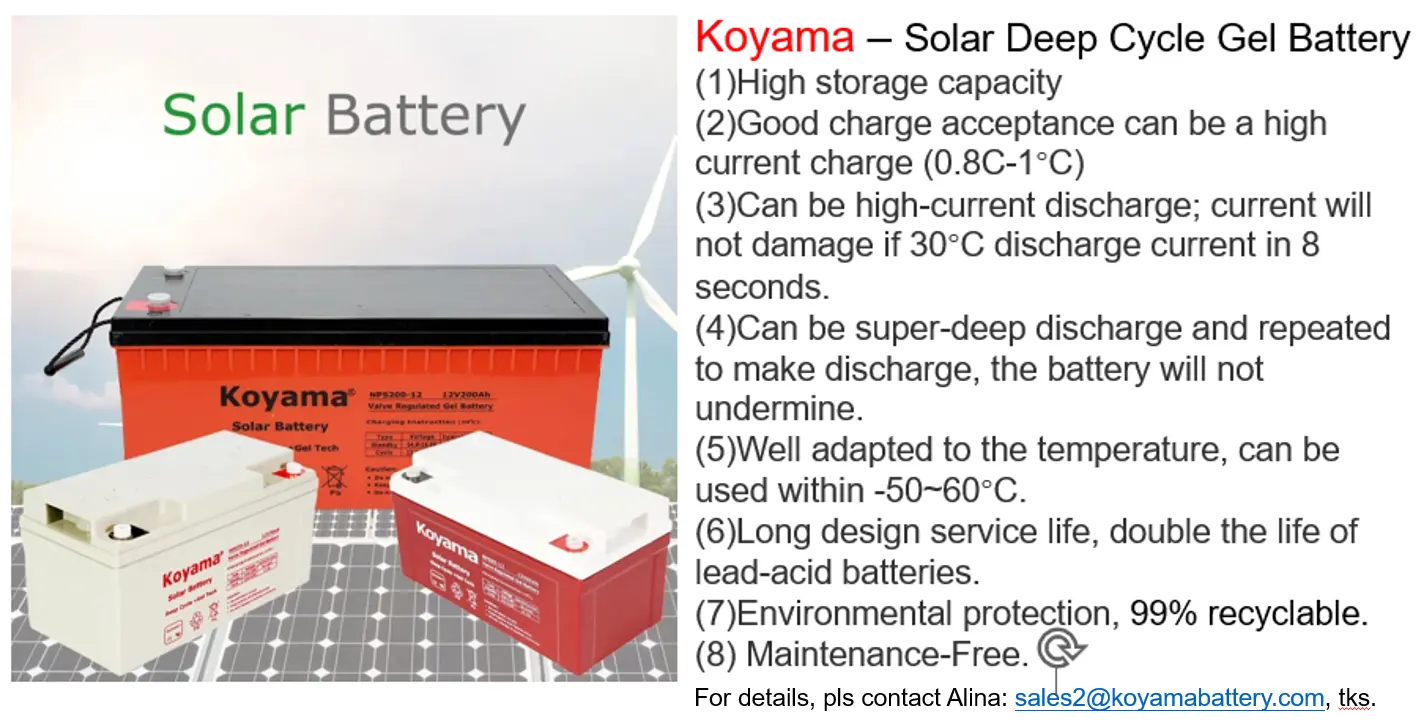 Energy Storage Solar Gel Battery 12V 100Ah AGM Deep Cycle Maintenance-Free Rechargeable Lead Acid Factory Directly Solar Power