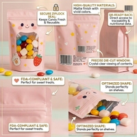 Sachets refermables personnalisables anti-odeur avec fenêtre transparente pour bonbons, lait, collations, emballages alimentaires de qualité alimentaire