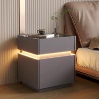 Ensembles de meubles de chambre à coucher haut de gamme, table de chevet intelligente avec station de recharge sans fil et lumière pour lit intelligent.
