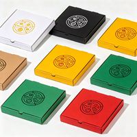 Boîte à pizza triangulaire personnalisée imprimée, papier alimentaire 350 g/m² résistant à la graisse, compatible micro-ondes, boîte à emporter pliable à plat