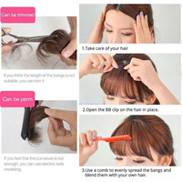 Perruque carré cheveux humains 100% authentiques, frange, Extension capillaire naturelle, frange à Clip, pour femmes
