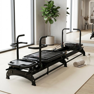 Reformer de Pilates de Aluminio con 8 Resortes Alemanes de Alta Calidad, Duradero para Uso Comercial, Reformer Negro con Manillar Ajustable <span class=keywords><strong>360</strong></span>°, CE - Product Image 2