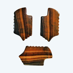 Tiger Eye Gua Sha Natural Jade Face <b>Massage</b> Tool for Body and Neck - Product Image 5