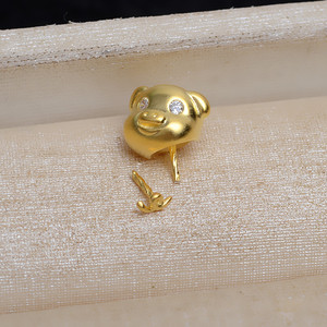 Colgante de Plata S925 con Perla Barroca y Baño de Oro, Diseño de Cerdo del Zodiaco, Accesorio de Joyería Bohemia para Mujer 4418 - Product Image 3