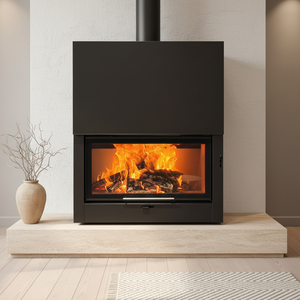 Caminetto a Legna in Acciaio di Alta Qualità <span class=keywords><strong>con</strong></span> Ampia Porta in <span class=keywords><strong>Vetro</strong></span> - Product Image 2