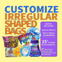 Pochette en forme de dessin animé circulaire personnalisée, exotique, 8e génération, 3,5 g, étui pour CD, sacs en mylar, bonbons, découpe en forme de DVD holographique, sac en mylar