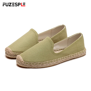 <span class=keywords><strong>Espadrilles</strong></span> en toile vert sauge pour femmes, à bout fermé, classiques, à enfiler, semelle tressée, pour l'été, décontractées, pour l'extérieur - Product Image 1