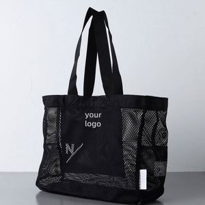 Sac de plage en maille de nylon de haute qualité LILALILA, sac de plage en maille, design personnalisé avec logo - Product Image 5
