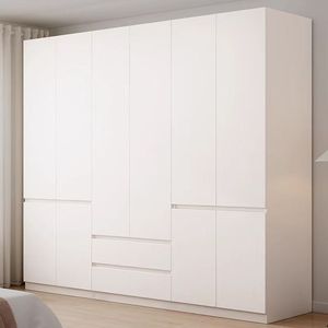 Armario Moderno Minimalista Blanco con Puertas Abatibles, Mueble de Almacenamiento de Gran Capacidad para Dormitorio, para Niños, Adultos y Ancianos - Product Image 1