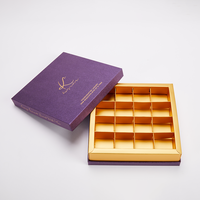 Boîte en carton laminé personnalisée à deux pièces avec base et couvercle, avec plateau de séparation pour l'emballage de chocolats et de confiseries